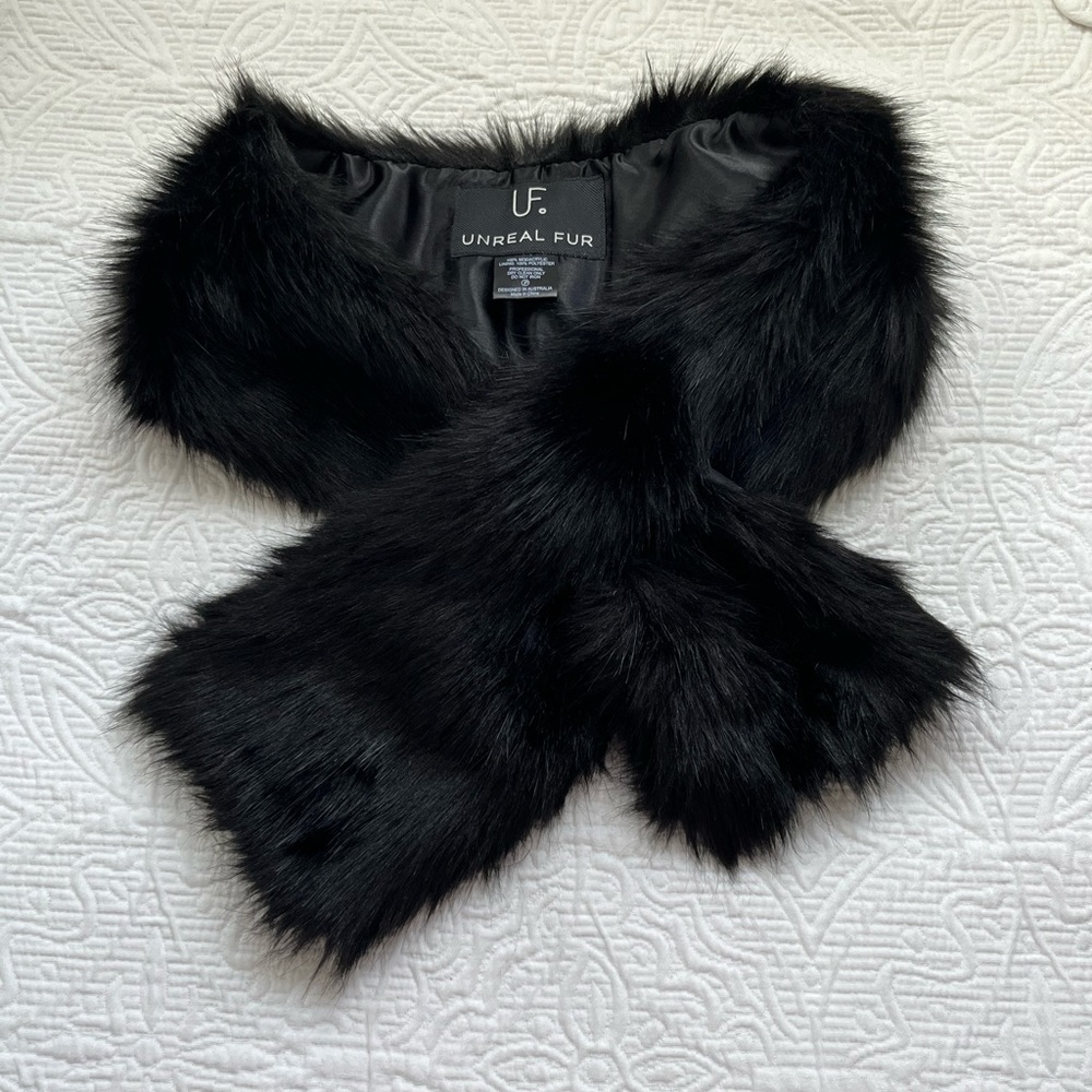 Unreal Fur - black thread through faux fur scarf